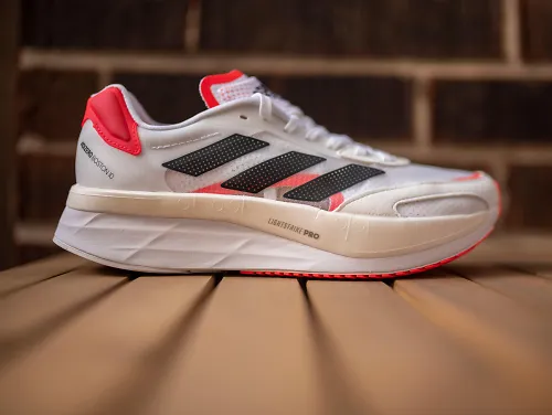 A side view of the Adidas Adizero Boston 10.