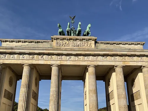 The Brandenburg Gate at the Berlin Marathon.