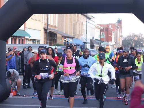 Runners start the Selma to Montgomery Relay.