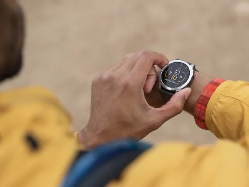 The Garmin Epix GPS running watch.