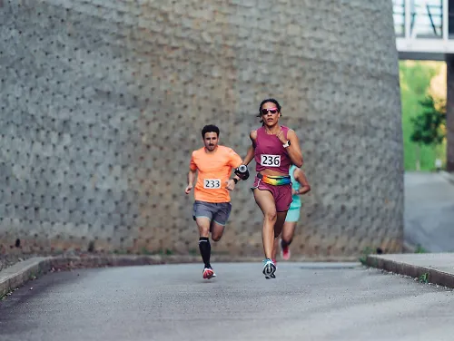 Runners during a half marathon race. 