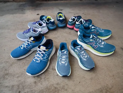 A ring of karhu shoes in a circle