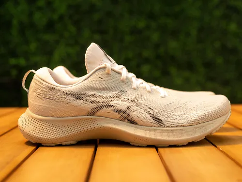 Side view of ASICS running shoe