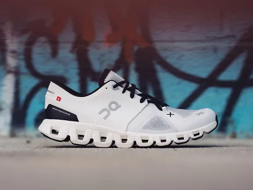 The women's white On Cloud X 3. 