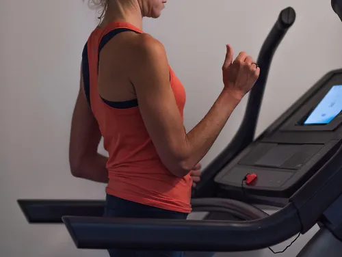 Woman running on treadmill
