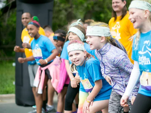 Girls on the Run kids lining up for a race.