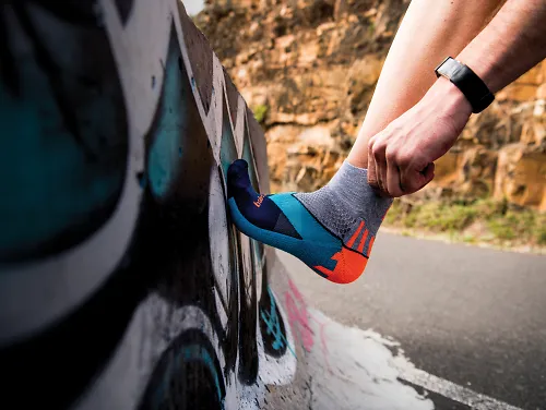 Man wearing Balega Enduro running socks