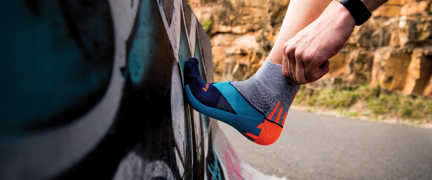Man wearing Balega Enduro running socks