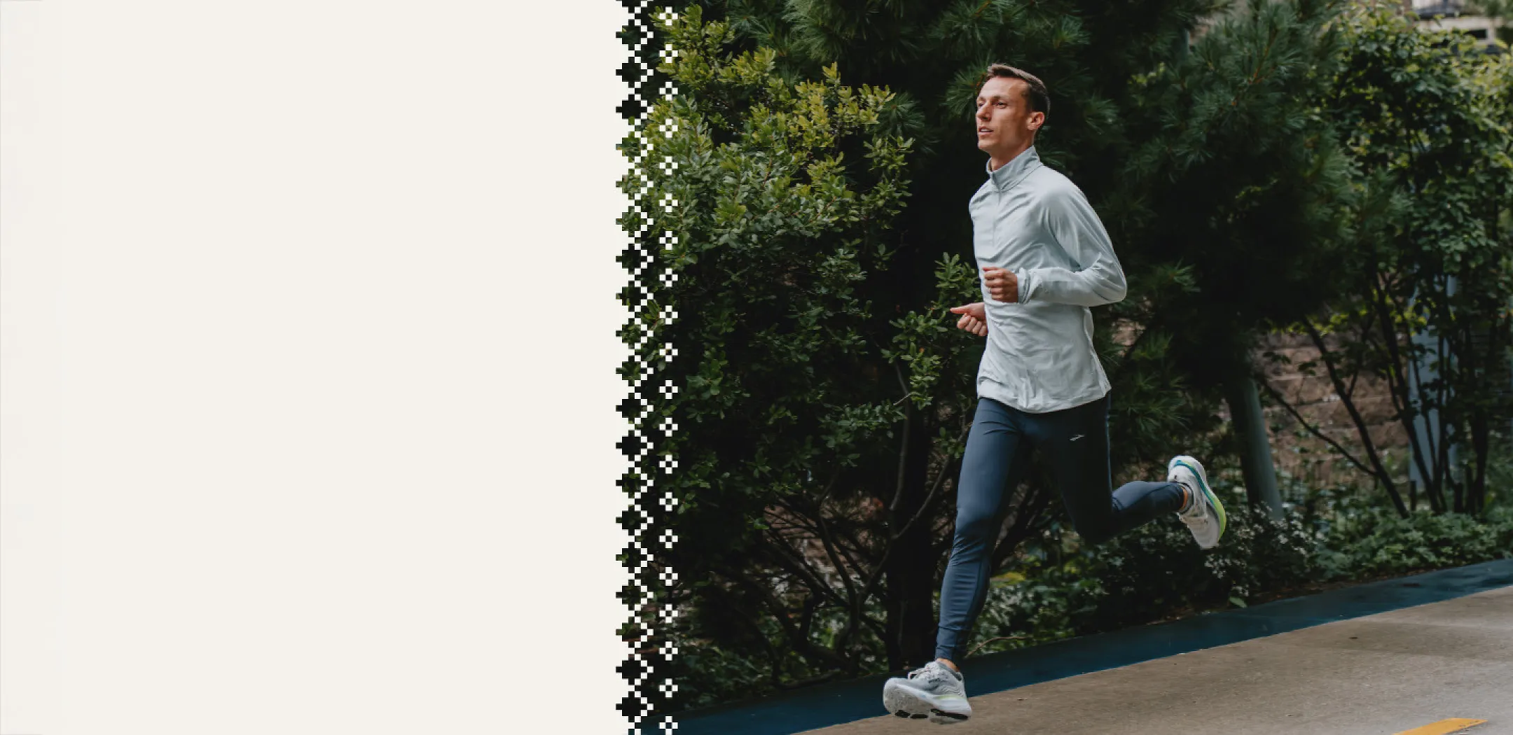 Man running on sidewalk