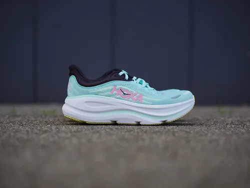 The women's HOKA Bondi 9 in Seafoam Pink
