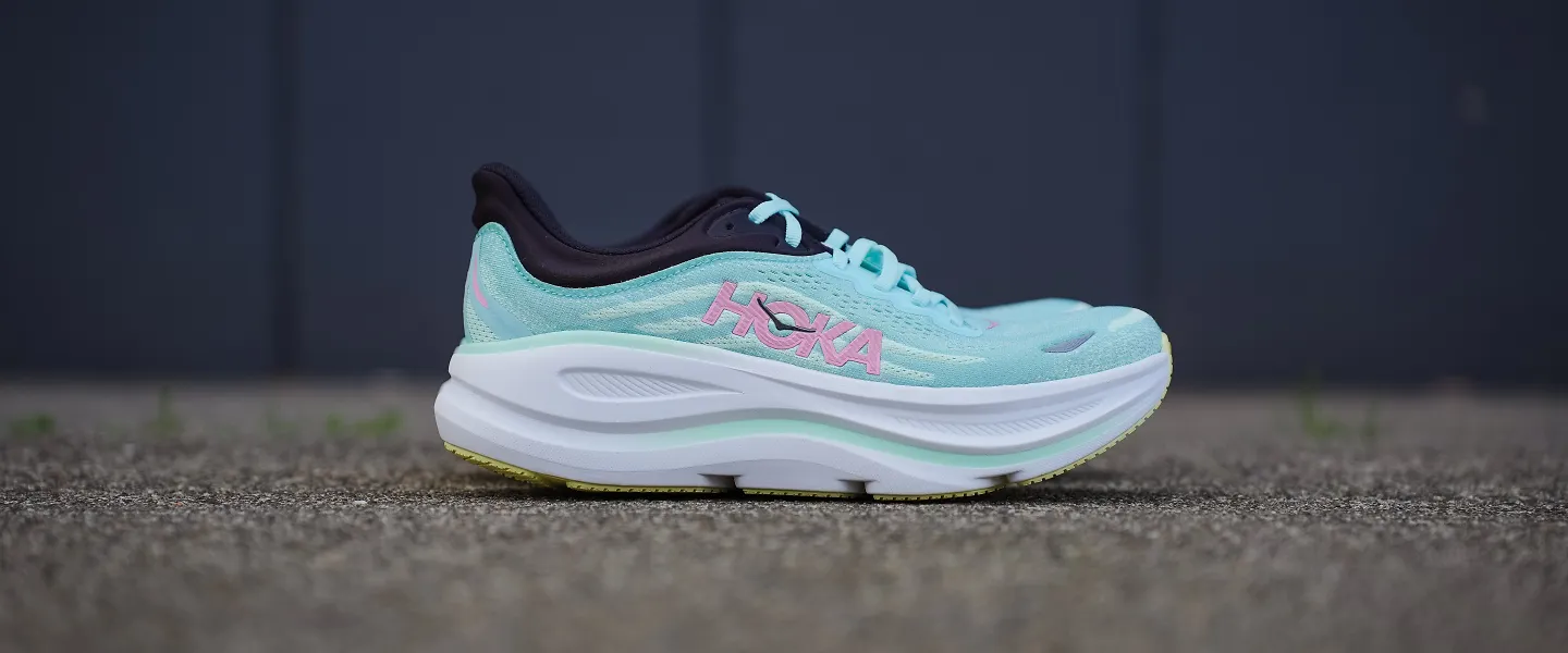 The women's HOKA Bondi 9 in Seafoam Pink