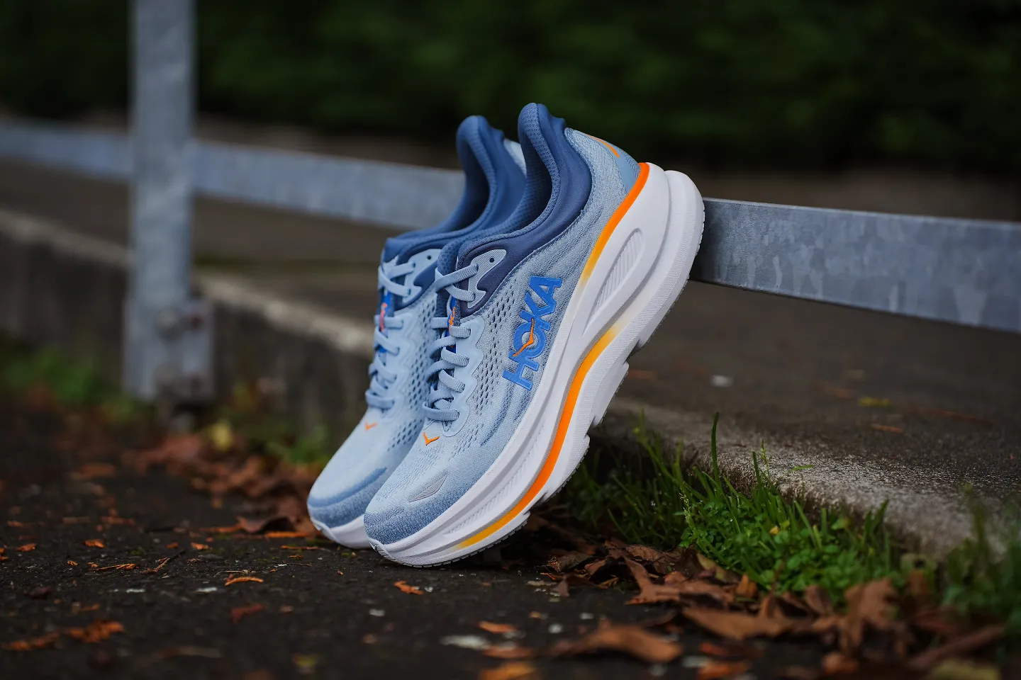 The men's HOKA Bondi 9 in Sky Blue Orange
