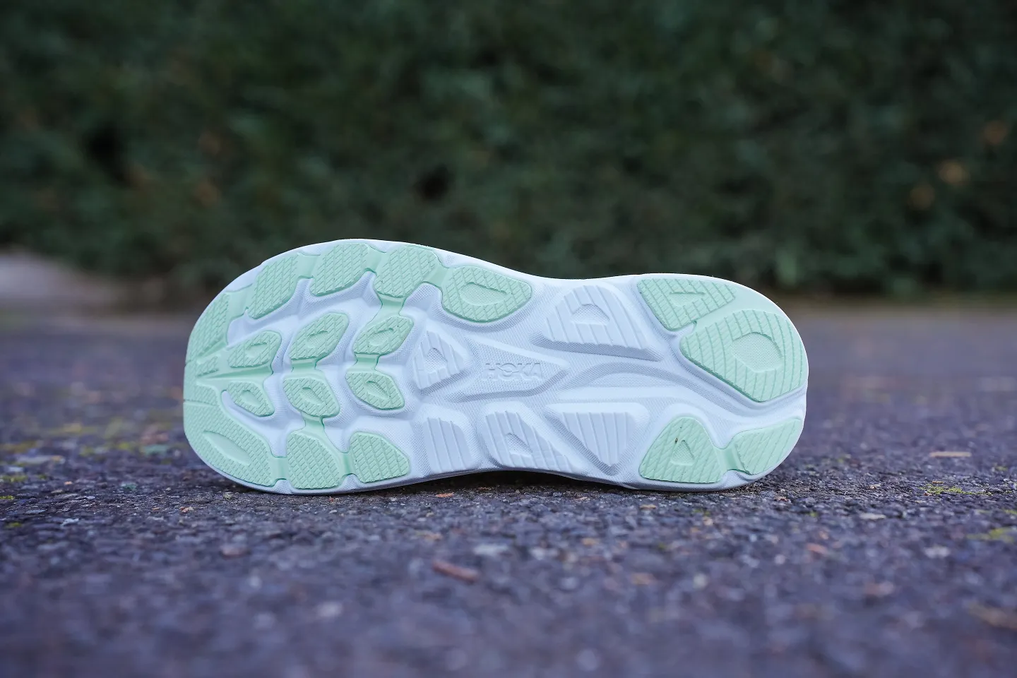The HOKA Clifton 10 sole.