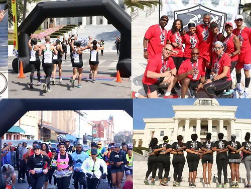 A collage of runners from the civil rights race series