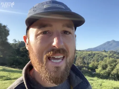 man talking through a run