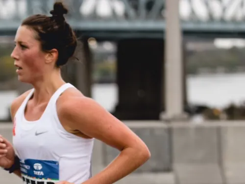 Runner Allie Kieffer runs in the 2017 New York City Marathon