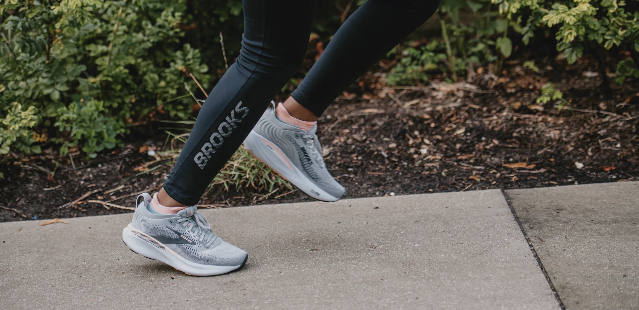side view of person running