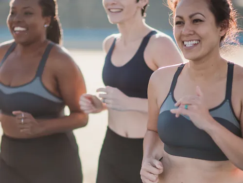 Women running in the new Brooks Run Bra Dare Collection