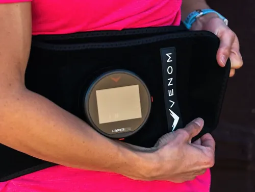 A runner using the Hyperice Venom