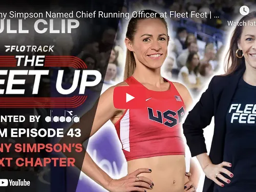 A Youtube thumbnail featuring Jenny Simpson on FloTrack
