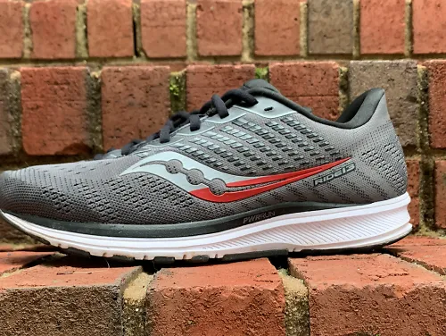 A profile view of the Saucony Ride 13 running shoe