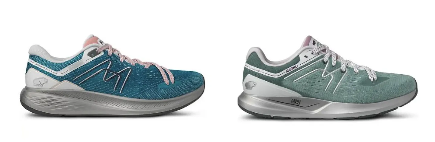 A side by side comparison of the Karhu Synchron 2.0 and the Synchron 1.5.